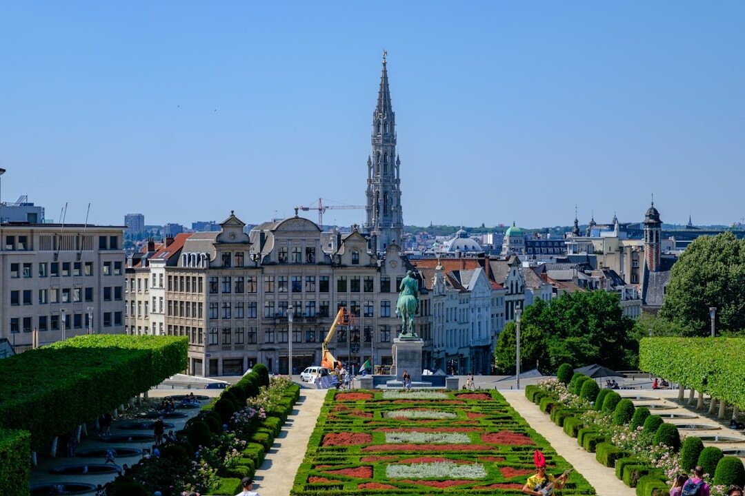 Brussels skyline with modern office buildings